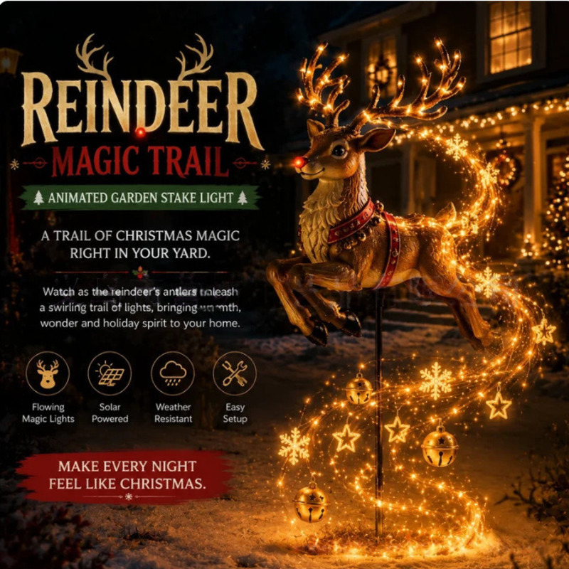 Outdoor Lighting Pathway - Kereta Sinterklas Natal LED Tenaga Surya,
