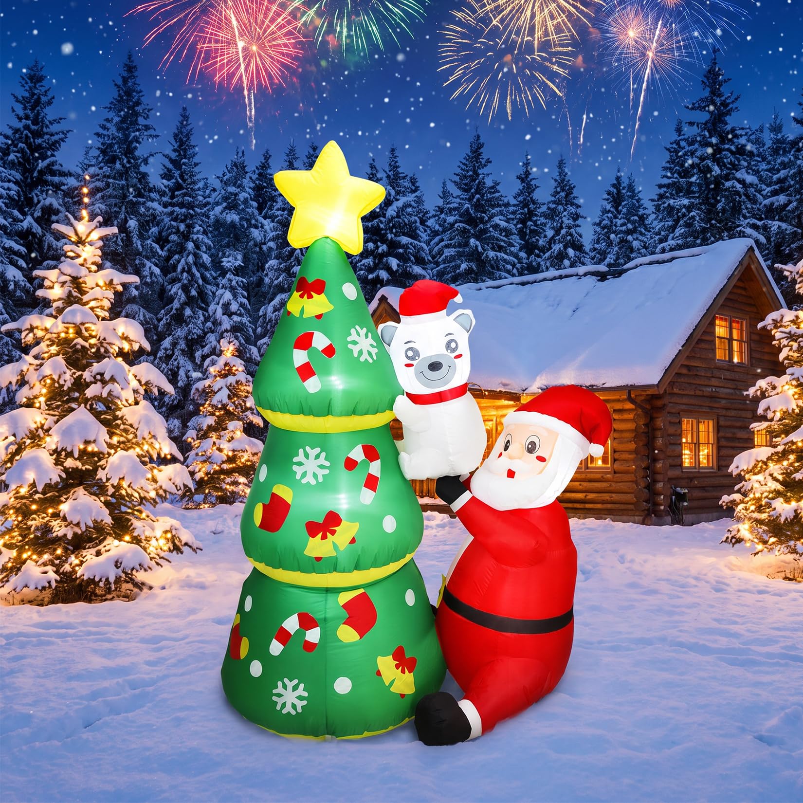 Pohon Natal Tiup LED 6 kaki de - Outdoor Lighting Effects ulasan dan harga