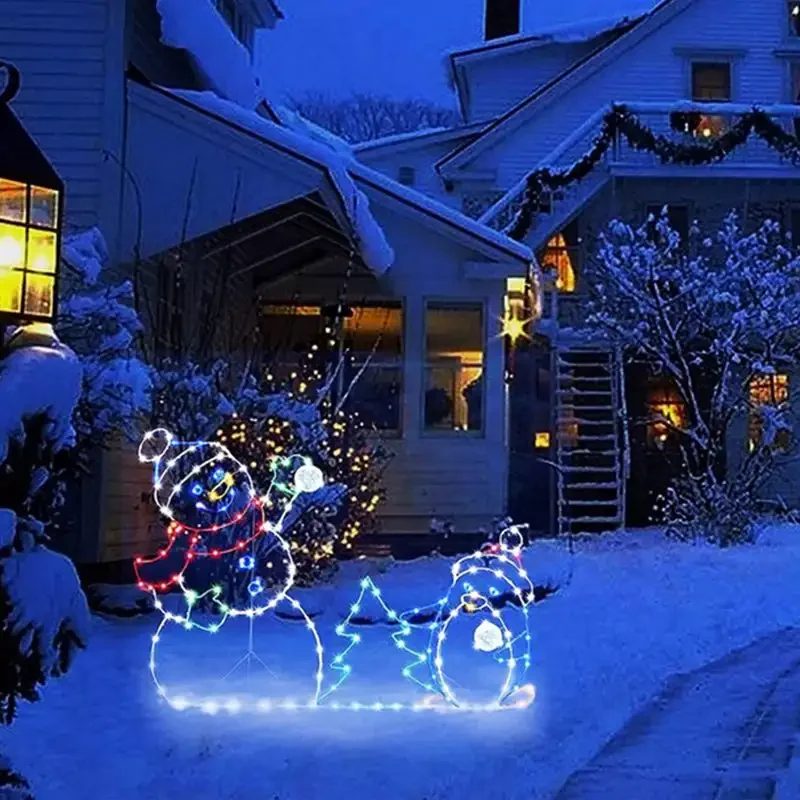 Ornamen Manusia Salju LED Anim - Outdoor Lighting Effects ulasan dan harga