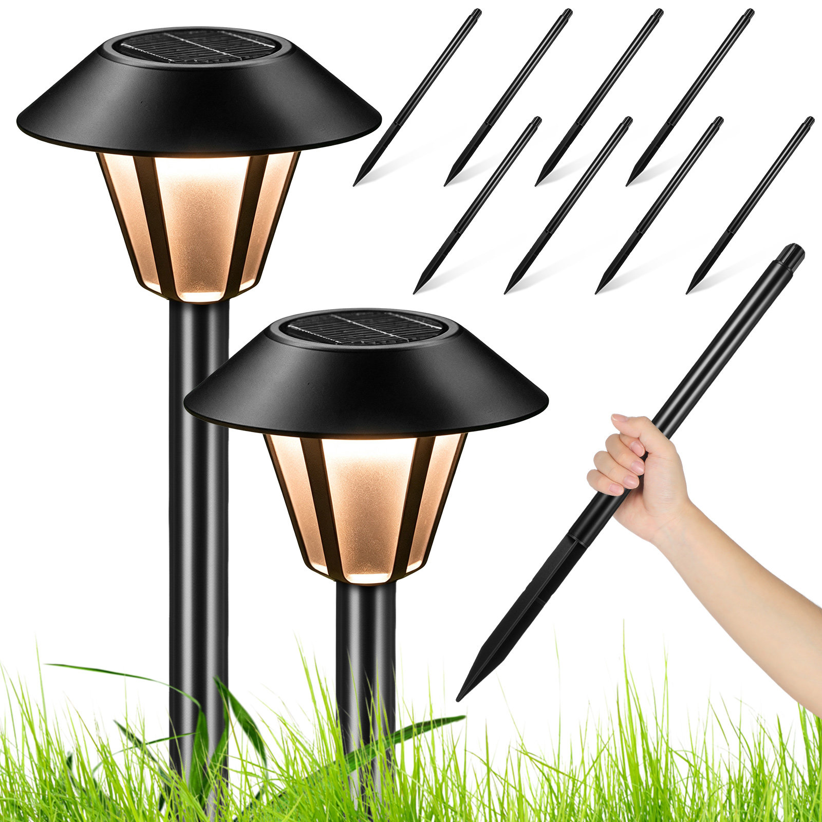 8 Set Tiang Lampu Tenaga Surya - Outdoor Lighting Pathway ulasan dan harga